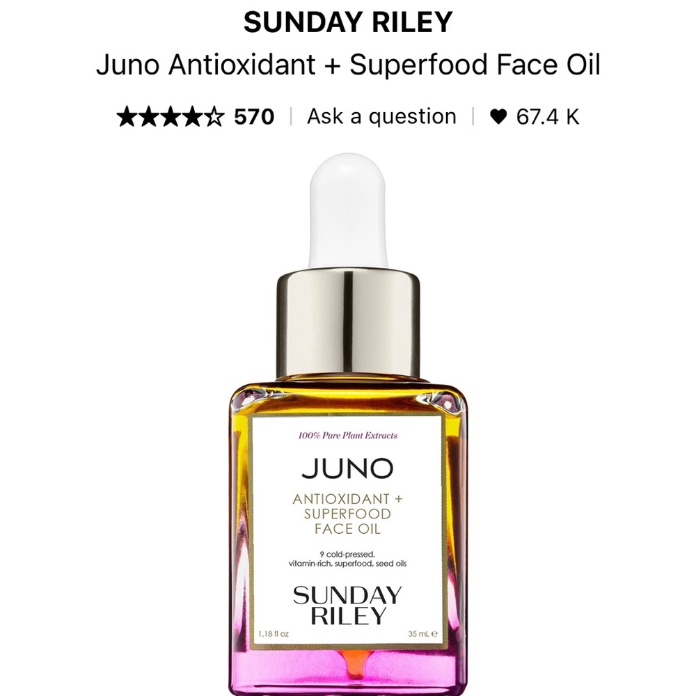 Sunday Riley JUNO Antioxidant + Superfood Face Oil (1.18 fl. oz.)
